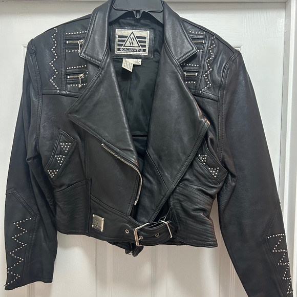 Morgan Wear Jackets & Blazers - Vintage Morgan Wear Black Studded Edgy Leather Moto Rocker Biker Jacket